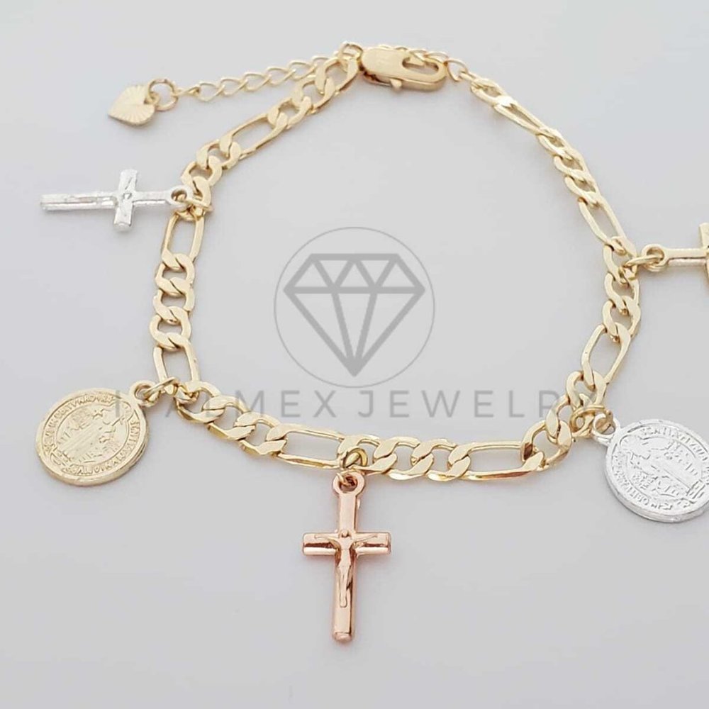 18K Gold Plated Saint Benedict Cross Bracelet |